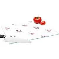 KitchenYeah Glazen Snijplank - 39x28 - Meisje - Unicorn - Roze - Patronen - Girl - Kindje - Kinderen - Snijplanken Glas
