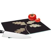 KitchenYeah Glazen Snijplank - 28x20 - Bladeren - Goud - Luxe - Snijplanken Glas