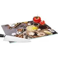 KitchenYeah Glazen Snijplank - 39x28 - Thee - Citroen - Honing - Donut - Kruiden - Snijplanken Glas