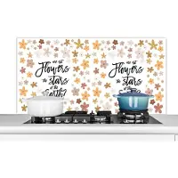 KitchenYeah Spatscherm keuken 120x60 cm - Kookplaat achterwand Quotes - Spreuken - Are not flowers the stars of the earth? - Muurbeschermer - Spatwand fornuis - Hoogwaardig aluminium