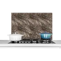KitchenYeah Spatscherm keuken 90x60 cm - Kookplaat achterwand Graniet - Steen - Patroon - Muurbeschermer - Spatwand fornuis - Hoogwaardig aluminium