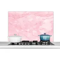 KitchenYeah Spatscherm keuken 100x65 cm - Kookplaat achterwand Marmer - Roze - Textuur - Chic - Muurbeschermer - Spatwand fornuis - Hoogwaardig aluminium