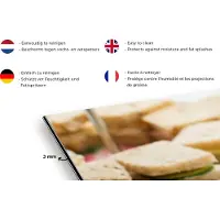KitchenYeah Spatscherm keuken 120x80 cm - Kookplaat achterwand Ontbijt - Aardbei - Jam - Muurbeschermer - Spatwand fornuis - Hoogwaardig aluminium