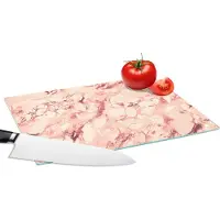 KitchenYeah Glazen Snijplank - 28x20 - Roze - Stenen - Marmer - Snijplanken Glas
