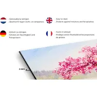 KitchenYeah Spatscherm keuken 120x60 cm - Kookplaat achterwand Schilderij - Bloesem - Bloesemboom - Water - Olieverf - Muurbeschermer - Spatwand fornuis - Hoogwaardig aluminium