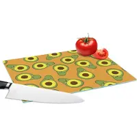 KitchenYeah Glazen Snijplank - 28x20 - Kawaii - Patronen - Avocado - Snijplanken Glas