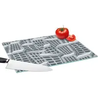 KitchenYeah Glazen Snijplank - 39x28 - Patronen - Los Angeles - Skyline - Snijplanken Glas