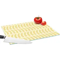 KitchenYeah Glazen Snijplank - 39x28 - Graan - Patronen - Waves - Snijplanken Glas