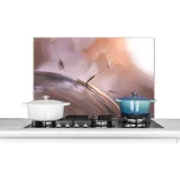 KitchenYeah Spatscherm keuken 80x55 cm - Kookplaat achterwand Paardenbloem zaden - Abstract - Lucht - Muurbeschermer - Spatwand fornuis - Hoogwaardig aluminium
