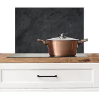 KitchenYeah Spatscherm keuken - Beton print - Retro - Spatwand - Zwart - Achterwand keuken - 60x40 cm - Keuken decoratie - Aluminium