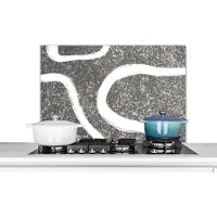KitchenYeah Spatscherm keuken 80x55 cm - Kookplaat achterwand Abstract - Minimalisme - Design - Muurbeschermer - Spatwand fornuis - Hoogwaardig aluminium