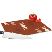 KitchenYeah Glazen Snijplank - 28x20 - Maan - Rood - Patroon - Snijplanken Glas