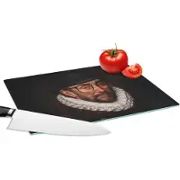 KitchenYeah Glazen Snijplank - 28x20 - Willem van Oranje - Adriaen Thomasz - Bril - Snijplanken Glas