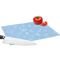 KitchenYeah Glazen Snijplank - 28x20 - Patronen - Geboorte - Blauw - Snijplanken Glas