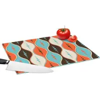 KitchenYeah Glazen Snijplank - 39x28 - Retro - Cirkel - Design - Snijplanken Glas