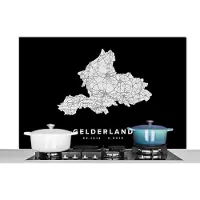 KitchenYeah Spatscherm keuken 120x80 cm - Kookplaat achterwand Gelderland - Nederland - Kaart - Muurbeschermer - Spatwand fornuis - Hoogwaardig aluminium