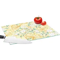KitchenYeah Glazen Snijplank - 39x28 - Bloemen - Zomer - Patronen - Snijplanken Glas