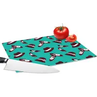 KitchenYeah Glazen Snijplank - 28x20 - Antiek - Hoed - Schoenen - Patroon - Snijplanken Glas