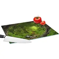 KitchenYeah Glazen Snijplank - 39x28 - Jungle - Groen - Natuur - Tropisch - Planten - Snijplanken Glas