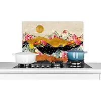 KitchenYeah Spatscherm keuken 70x50 cm - Kookplaat achterwand Goud - Bloemen - Print - Abstract - Landschap - Patronen - Muurbeschermer - Spatwand fornuis - Hoogwaardig aluminium