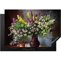 KitchenYeah Inductie beschermer 78x52 cm - Stilleven - Boeket - Bloemen - Kookplaataccessoires - Afdekplaat voor kookplaat - Inductieplaat mat - Afdekmat voor inductiekookplaat - Keuken decoratie