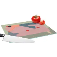 KitchenYeah Glazen Snijplank - 28x20 - Vintage - Vrouwen - Design - Snijplanken Glas