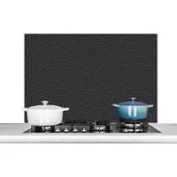 KitchenYeah Achterwand keuken - Leer - Zwart - Structuur - Dierenhuid - Keuken decoratie - 100x65 cm - Spatscherm