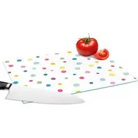 KitchenYeah Glazen Snijplank - 28x20 - Confetti - Stippen - Patroon - Snijplanken Glas