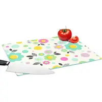 KitchenYeah Glazen Snijplank - 39x28 - Patronen - Bloemen - Bladeren - Snijplanken Glas