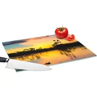 KitchenYeah Glazen Snijplank - 39x28 - Water - Natuur - Zomer - Lucht - Snijplanken Glas