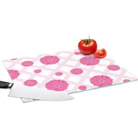 KitchenYeah Glazen Snijplank - 39x28 - Bloemen - Patronen - Pastel - Snijplanken Glas