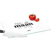 KitchenYeah Glazen Snijplank - 39x28 - Quotes - Tot de maan en terug - Spreuken - Snijplanken Glas