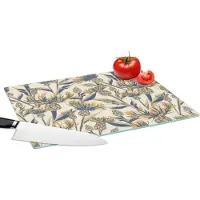 KitchenYeah Glazen Snijplank - 39x28 - Bloemen - Patroon - Design - Natuur - Snijplanken Glas