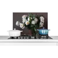 KitchenYeah Spatscherm keuken 60x40 cm - Kookplaat achterwand Bloemen - Stilleven - Muurbeschermer - Spatwand fornuis - Hoogwaardig aluminium