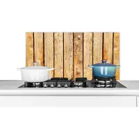 KitchenYeah Spatscherm keuken 90x45 cm - Kookplaat achterwand Hout - Plank - Vloer - Muurbeschermer - Spatwand fornuis - Hoogwaardig aluminium