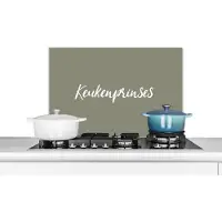 KitchenYeah Spatscherm keuken 60x40 cm - Kookplaat achterwand Quotes - Keukenprinses - Spreuken - Vrouwen - Muurbeschermer - Spatwand fornuis - Hoogwaardig aluminium