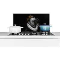 KitchenYeah Spatscherm keuken 60x30 cm - Kookplaat achterwand Schilderij - Willem van Oranje - Goud - Muurbeschermer - Spatwand fornuis - Hoogwaardig aluminium