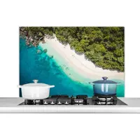 KitchenYeah Spatscherm keuken 100x65 cm - Kookplaat achterwand Strand - Stenen - Australië - Muurbeschermer - Spatwand fornuis - Hoogwaardig aluminium