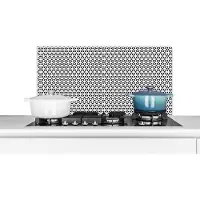 KitchenYeah - Spatwand - Spatscherm - Abstract - Patronen - Design - Spatscherm - Zwart - Wit - 90x45 cm
