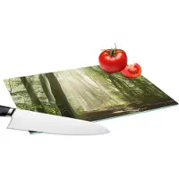 KitchenYeah Glazen Snijplank - 28x20 - Bos - Licht - Natuur - Landschap - Snijplanken Glas