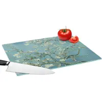 KitchenYeah Glazen Snijplank - 39x28 - Van Gogh - Amandelbloesem - Oude meesters - Kunst - Vintage - Snijplanken Glas
