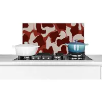 KitchenYeah Spatscherm keuken 70x30 cm - Kookplaat achterwand Abstract - Bruin - Kleuren - Pastel - Muurbeschermer - Spatwand fornuis - Hoogwaardig aluminium
