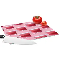 KitchenYeah Glazen Snijplank - 28x20 - Roze - Balkon - Zomer - Architectuur - Snijplanken Glas