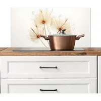 KitchenYeah Spatscherm keuken 90x45 cm - Kookplaat achterwand Zonlicht - Paardenbloemen - Natuur - Botanisch - Muurbeschermer - Spatwand fornuis - Hoogwaardig aluminium