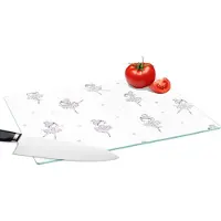 KitchenYeah Glazen Snijplank - 39x28 - Meiden - Ballet - Roze - Patronen - Girl - Kids - Kinderen - Snijplanken Glas
