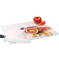 KitchenYeah Glazen Snijplank - 39x28 - Tomaat - Soep - Keuken - Kruiden - Snijplanken Glas