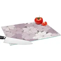 KitchenYeah Glazen Snijplank - 39x28 - Patroon - Bloemen - Minimalisme - Snijplanken Glas