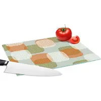 KitchenYeah Glazen Snijplank - 28x20 - Retro - Patroon - Pastel - Snijplanken Glas