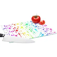 KitchenYeah Glazen Snijplank - 28x20 - Regenboog - Patronen - Confetti - Neon - Snijplanken Glas
