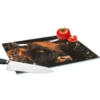 KitchenYeah Glazen Snijplank - 39x28 - Schotse hooglander - Vacht - Panterprint - Snijplanken Glas